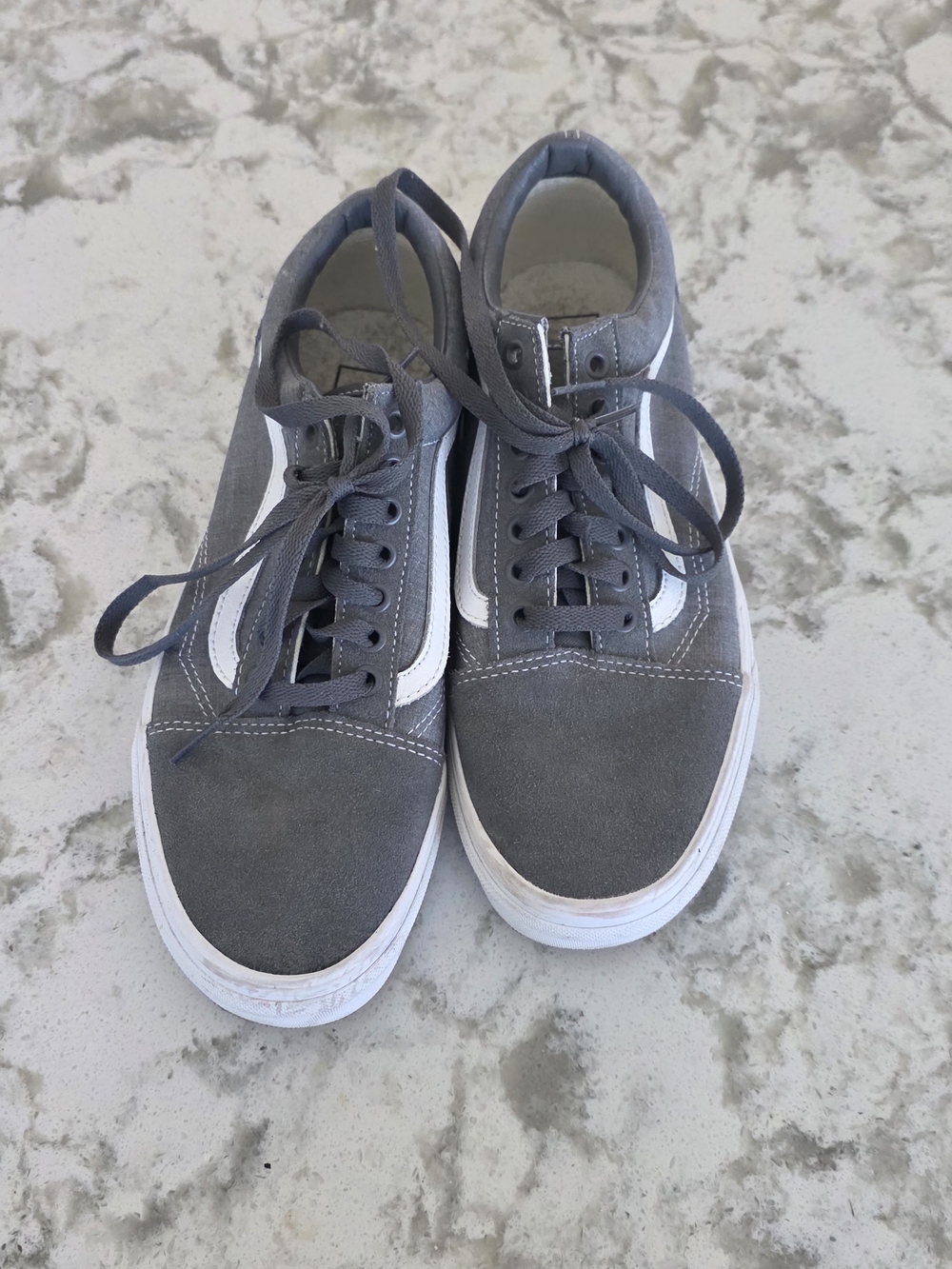 Vans Old Skool Gray Suede Low-Top Sneakers with White Stripe